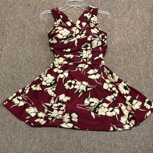 Vintage style floral swim dress